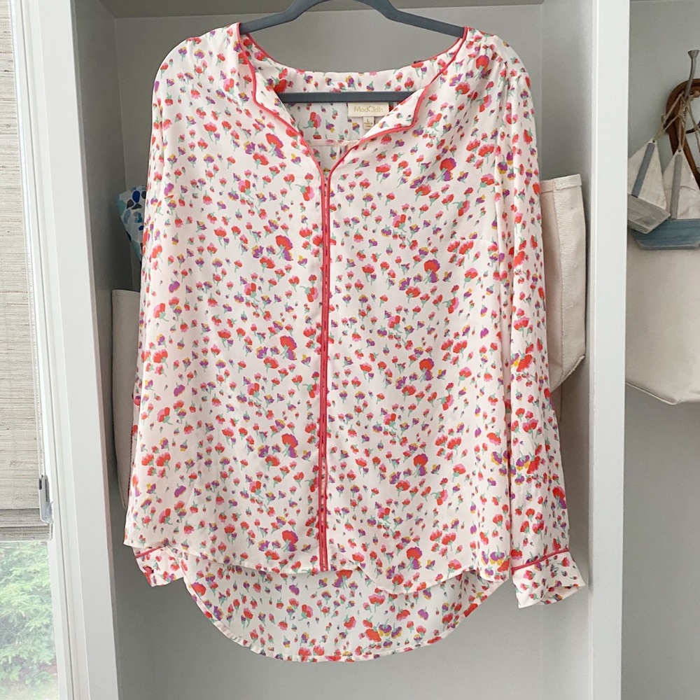 ModCloth Floral Blouse